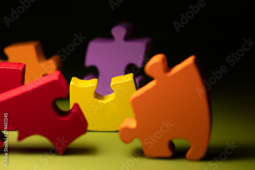 Colorful Wooden Puzzle Pieces