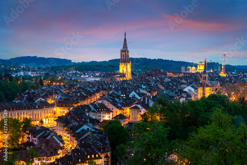 City of Bern skyline with a dramatic sky in Bern  Switzerland