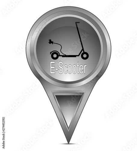 Map pointer with E-Scooter - illustration