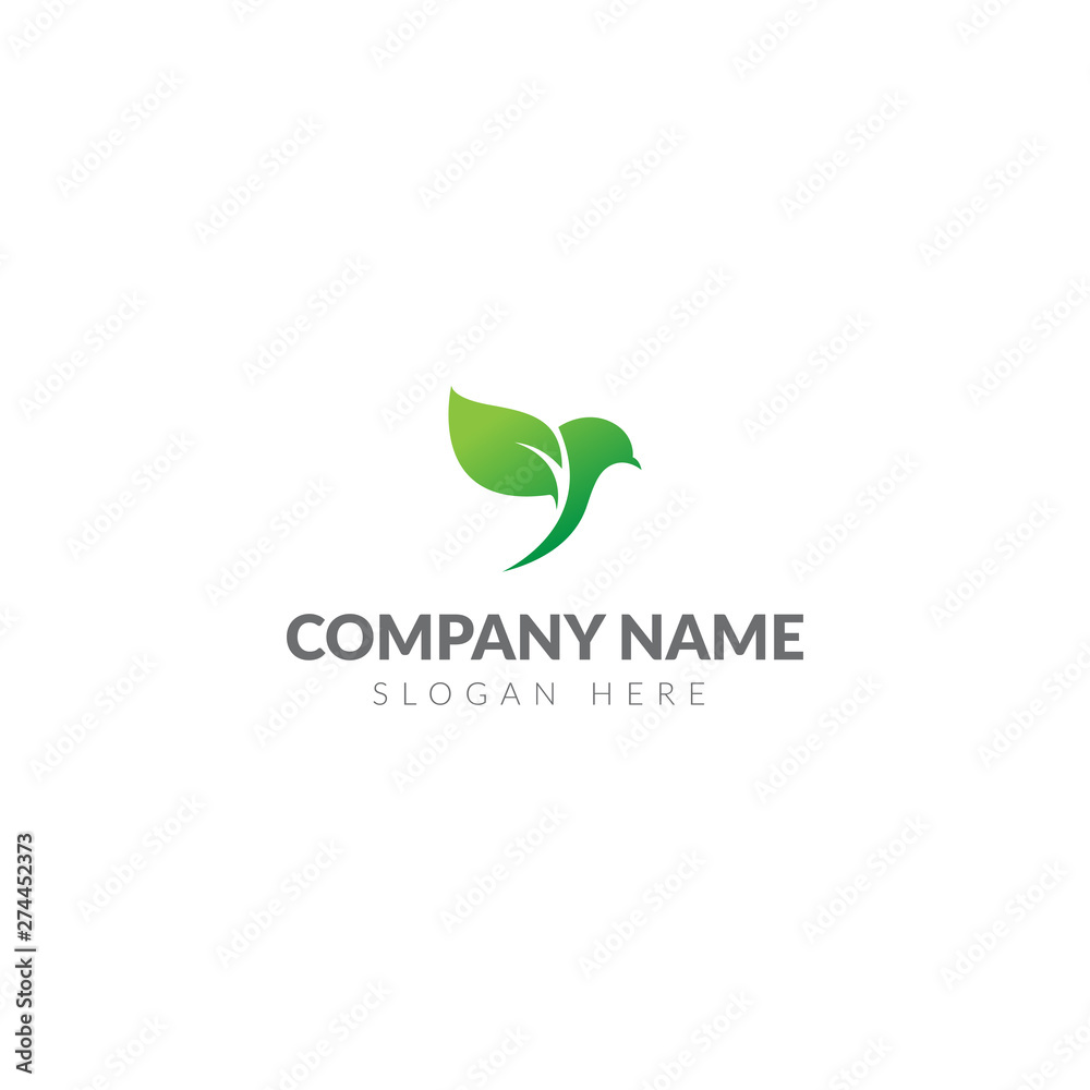 Green bird logo template Green bird logo template