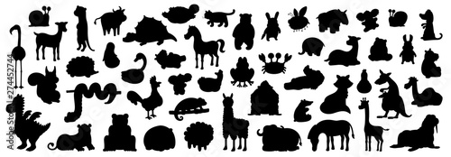 Set of Animals silhouette. isolated on white background