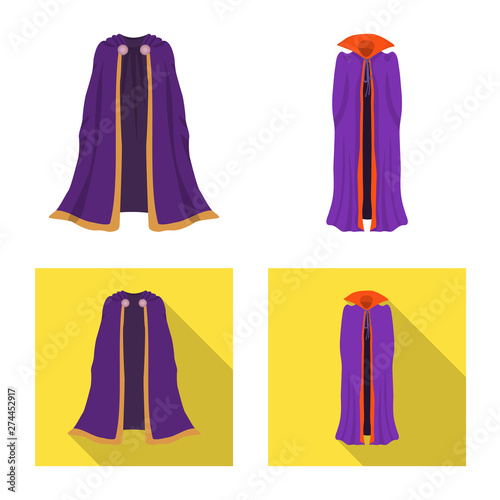 Vector illustration of material and clothing logo. Set of material and garment stock vector illustration.