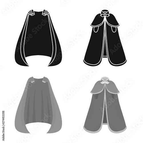 Isolated object of material and clothing sign. Collection of material and garment stock vector illustration.