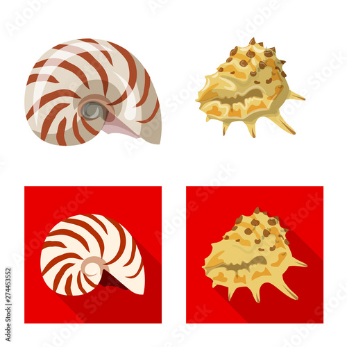 Isolated object of animal and decoration logo. Collection of animal and ocean vector icon for stock.