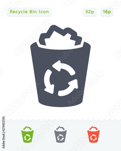 Full Recycle Bin - Sticker Icons