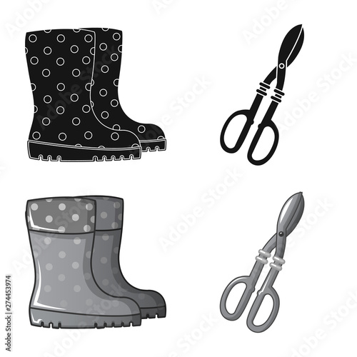 Vector design of farm and agriculture logo. Set of farm and plant vector icon for stock.