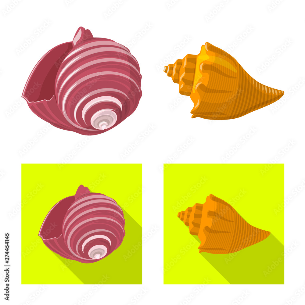 Obraz premium Isolated object of animal and decoration logo. Set of animal and ocean stock symbol for web.