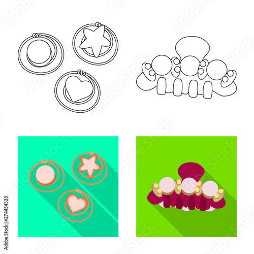 Isolated object of beauty and fashion icon. Collection of beauty and female stock symbol for web.