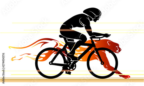 Cyclist Racing Cheetah
