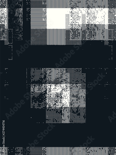 Abstract grunge vector background. Monochrome composition of irregular graphic elements