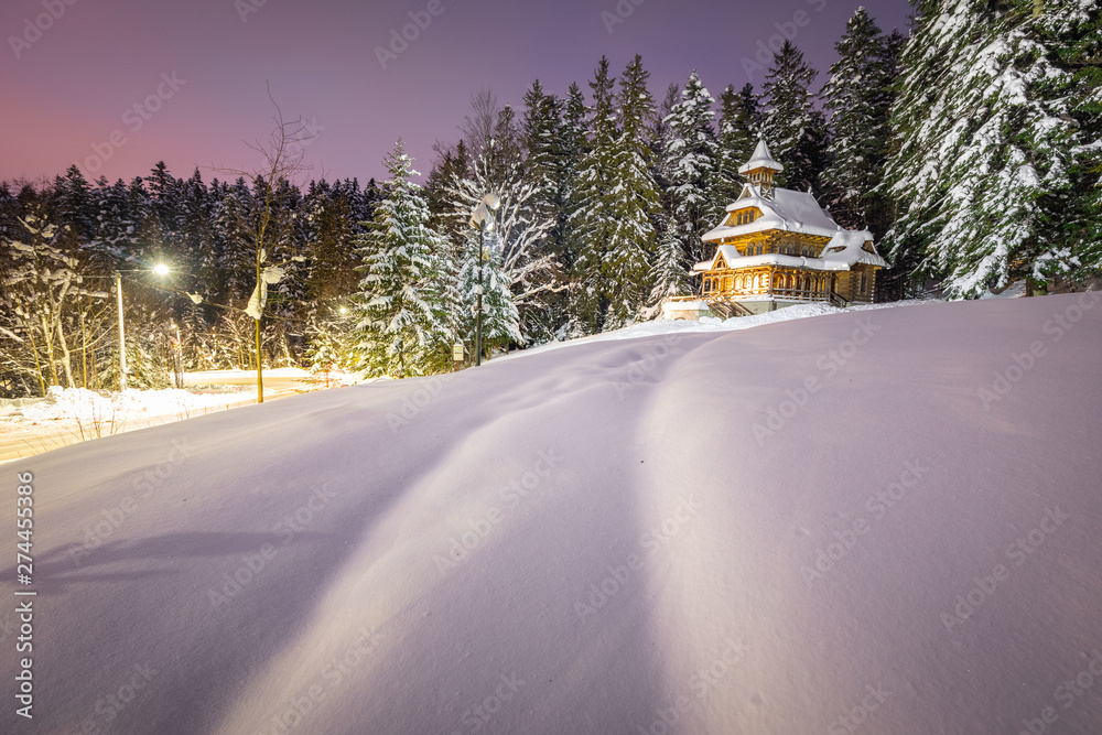 Fototapeta Tatra Mountain in winter, landscape wiht wiev of Tatra Poland Pieniny zakopane