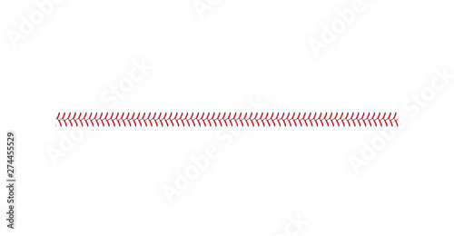 Baseball lace or the ball's line of red stitches the vector illustration isolated.