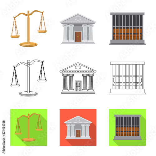 Vector design of law and lawyer icon. Collection of law and justice vector icon for stock.