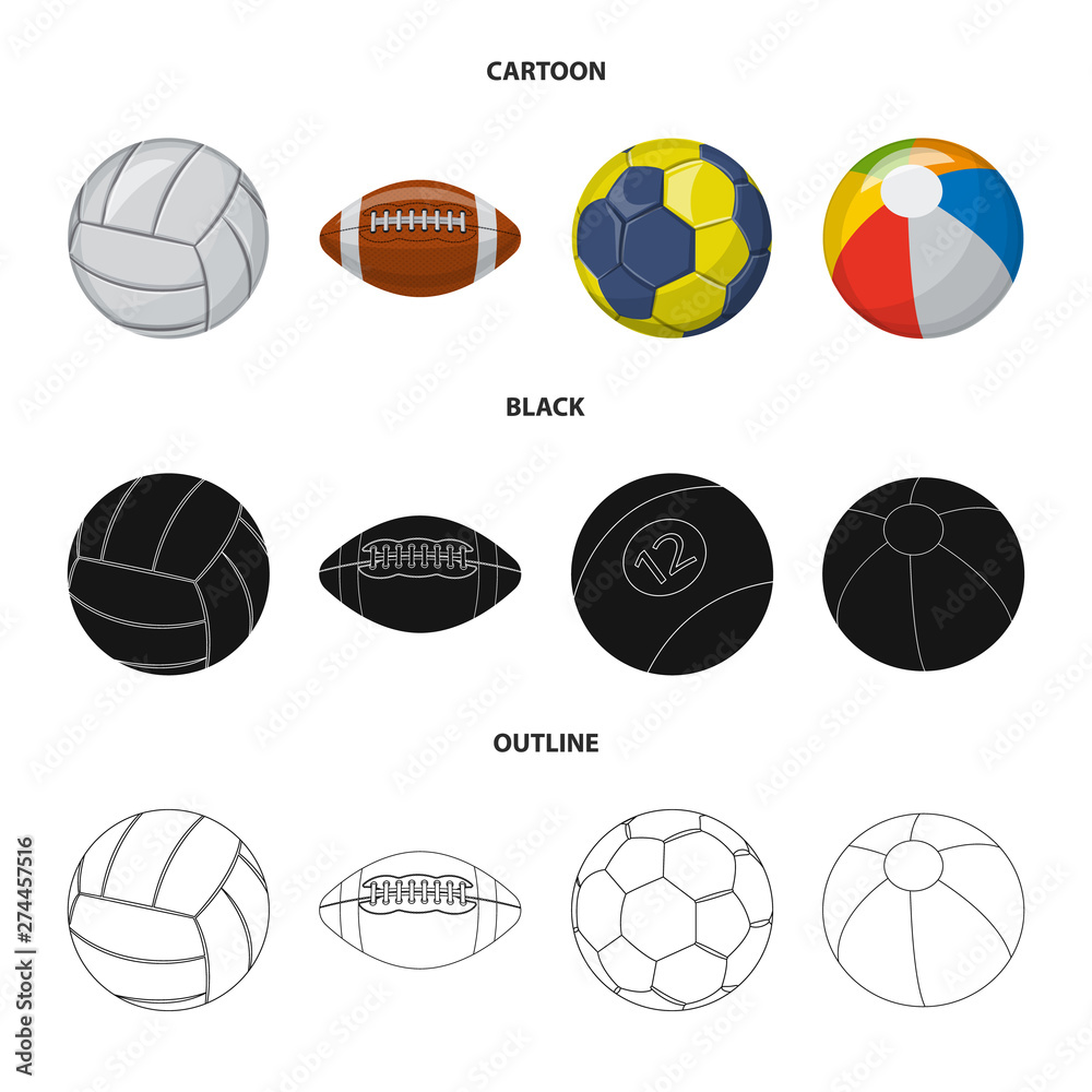 Fototapeta premium Vector illustration of sport and ball icon. Collection of sport and athletic vector icon for stock.
