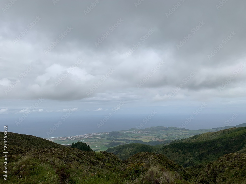 clouds over mountains