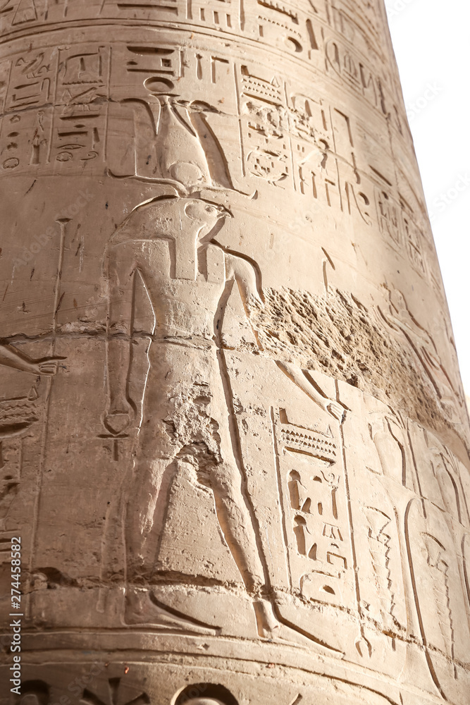 Columns in Hypostyle Hall of Karnak Temple, Luxor, Egypt