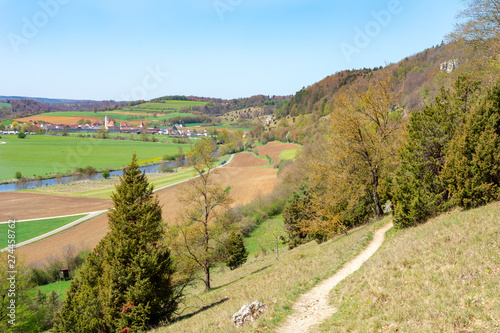 Hiking trail in the Altmuehltal valley photo