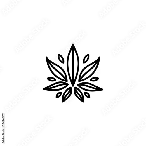 Cannabis Leaf Modern Line Art Logo design inspiration - Vector