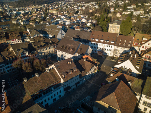 Aerial View Zofingen small city in Switzerland