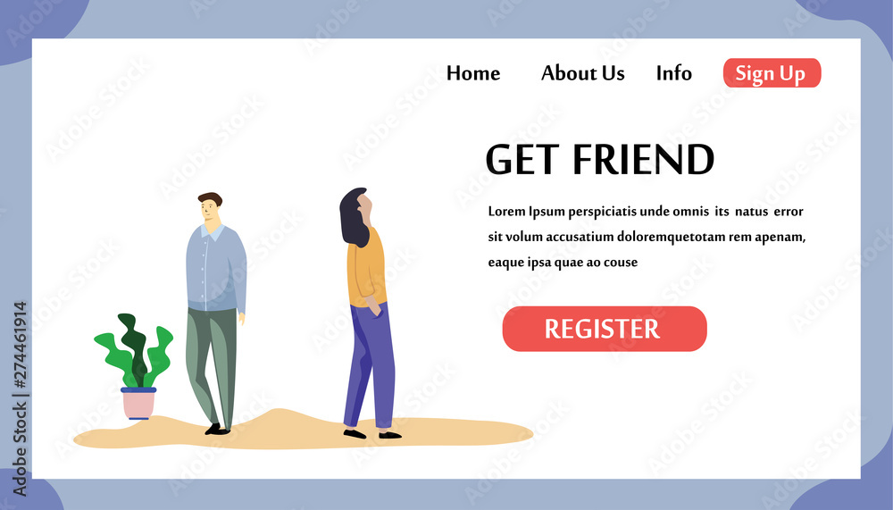 Web page design templates for Get Friend. Modern vector illustration concepts for website and mobile website development Web page design templates for Get Friend. Modern vector illustration concepts for website and mobile website development