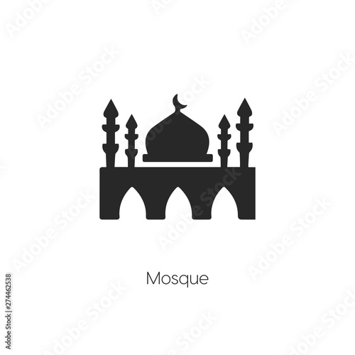 Mosque icon. islamic symbol vector symbol. Linear style sign for mobile concept and web design. Mosque symbol illustration. Pixel vector graphics - Vector	