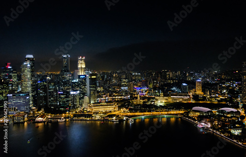 Night cityscape of Singapore. Skyscrapers at night. Business part of Singapore city at night. © Igor Luschay