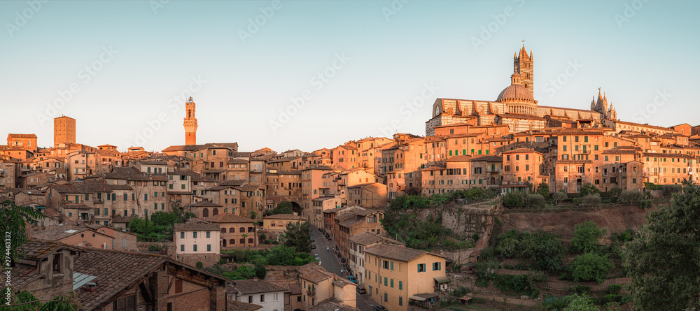 Cityscape of Siena, a beautiful medieval town in Tuscany