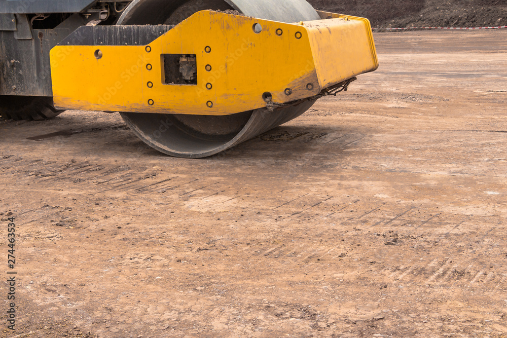 Rollers under construction on red mud ground Rollers under construction on red mud ground