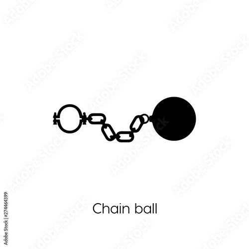 chain ball icon. chain ball icon vector. Linear style sign for mobile concept and web design. Chain ball symbol illustration. vector graphics - Vector 