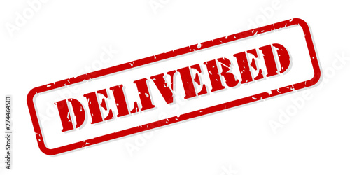 Delivered Rubber Stamp Vector