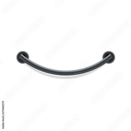 Black USB cable wire stitch isolated on white background