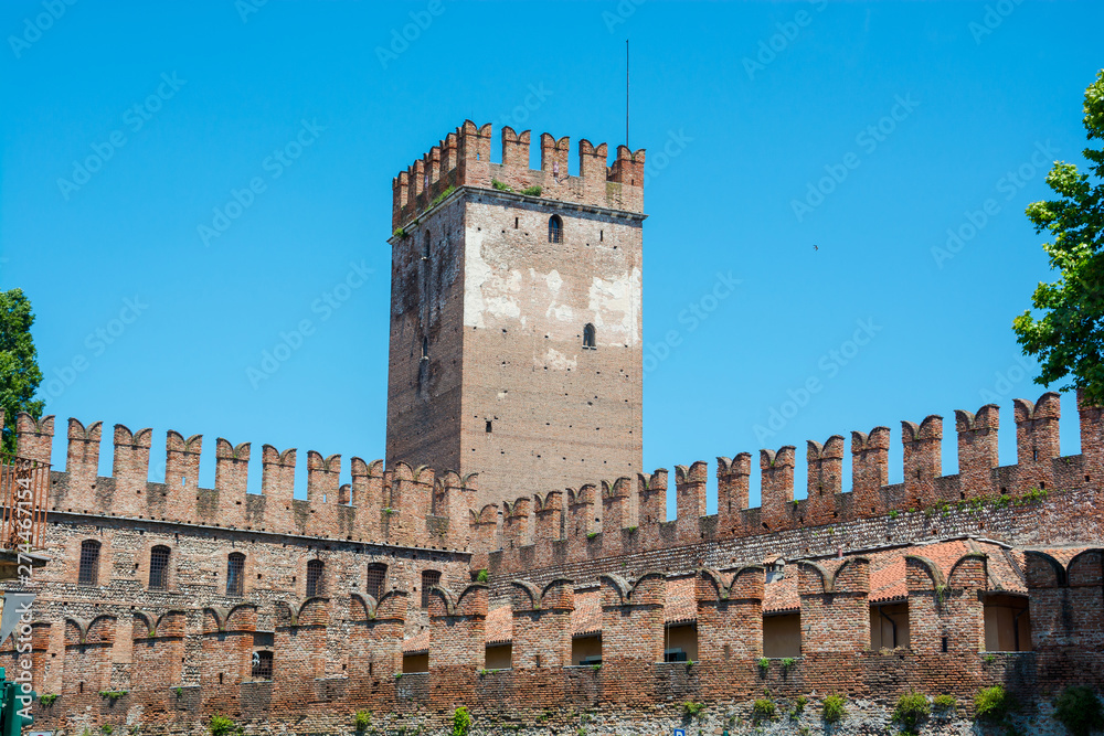 Battlements of the castle Castelvecchio is a castle in Verona, northern Italy.