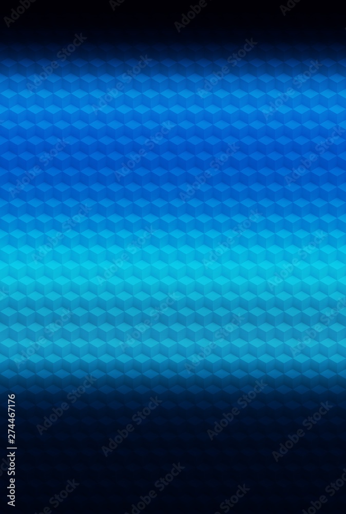 Naklejka premium Blue cube geometric pattern abstract background, illustration illusion.
