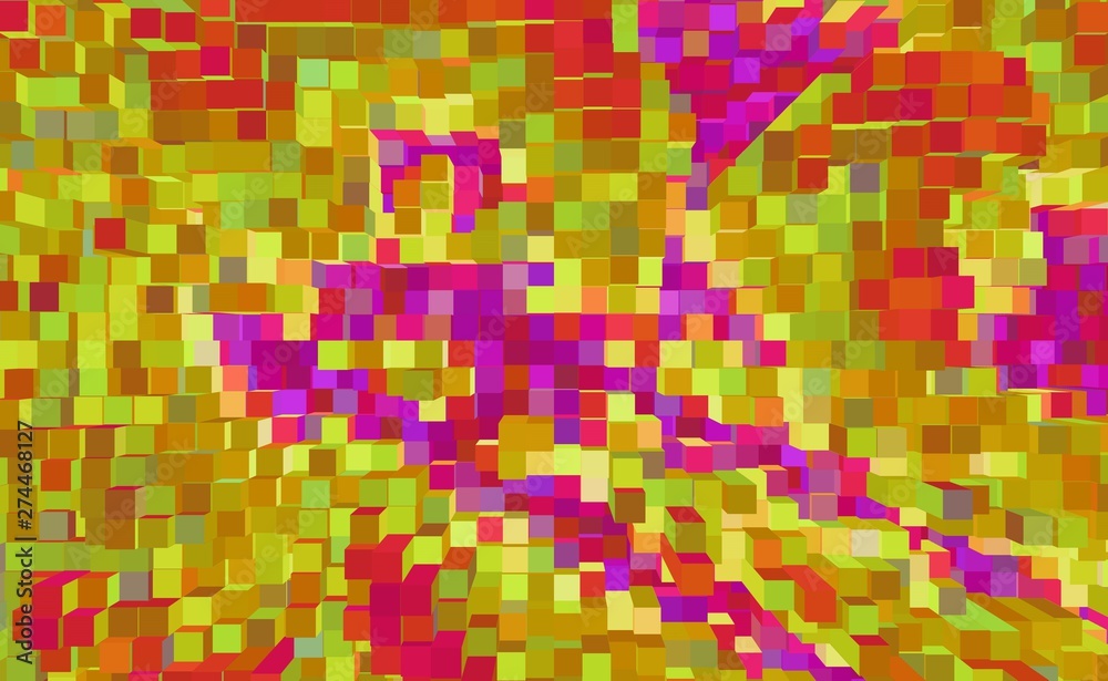 Fototapeta premium Abstract cube 3d extrude background, colorful digital.