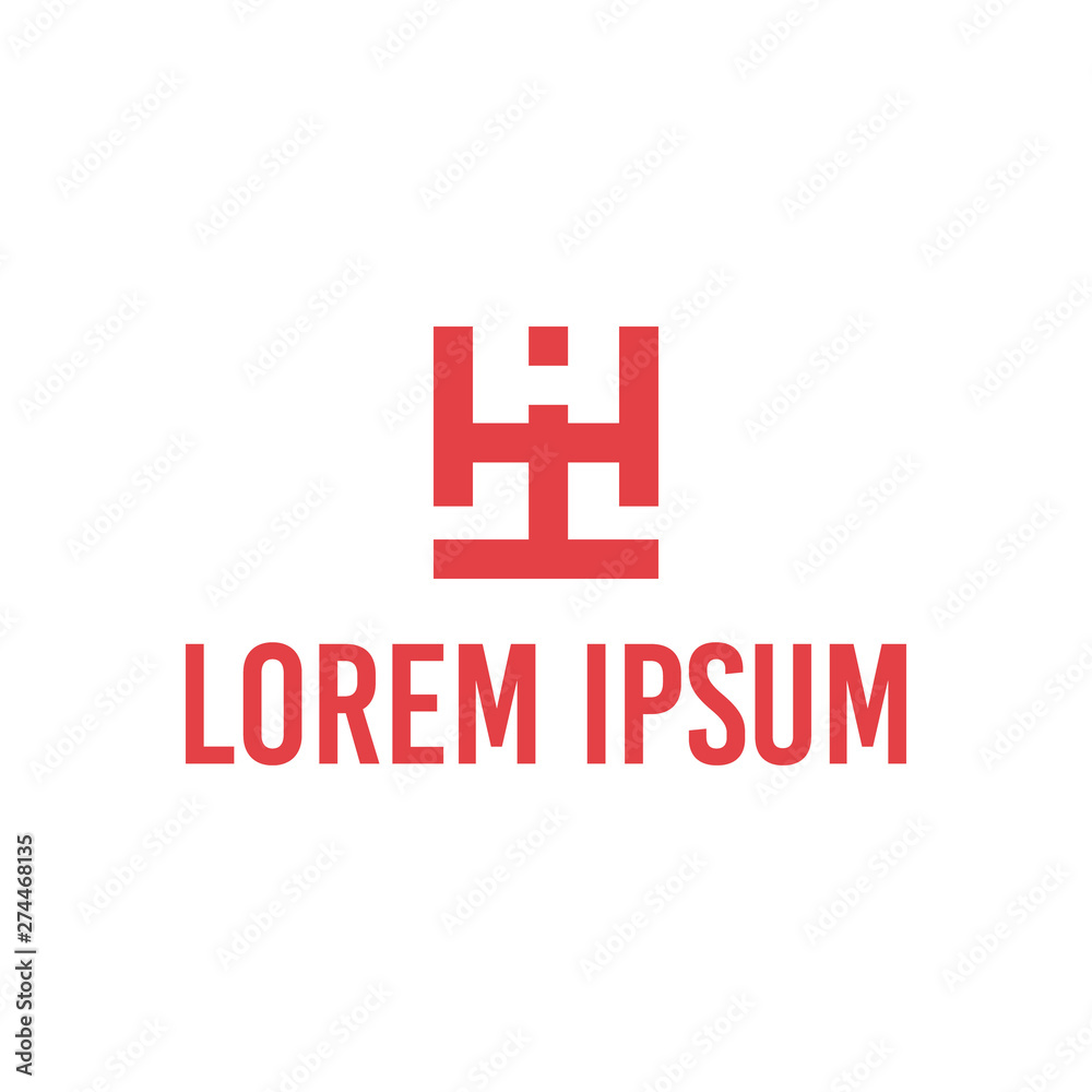 Obraz premium vector illustration letter h i t icon logo design