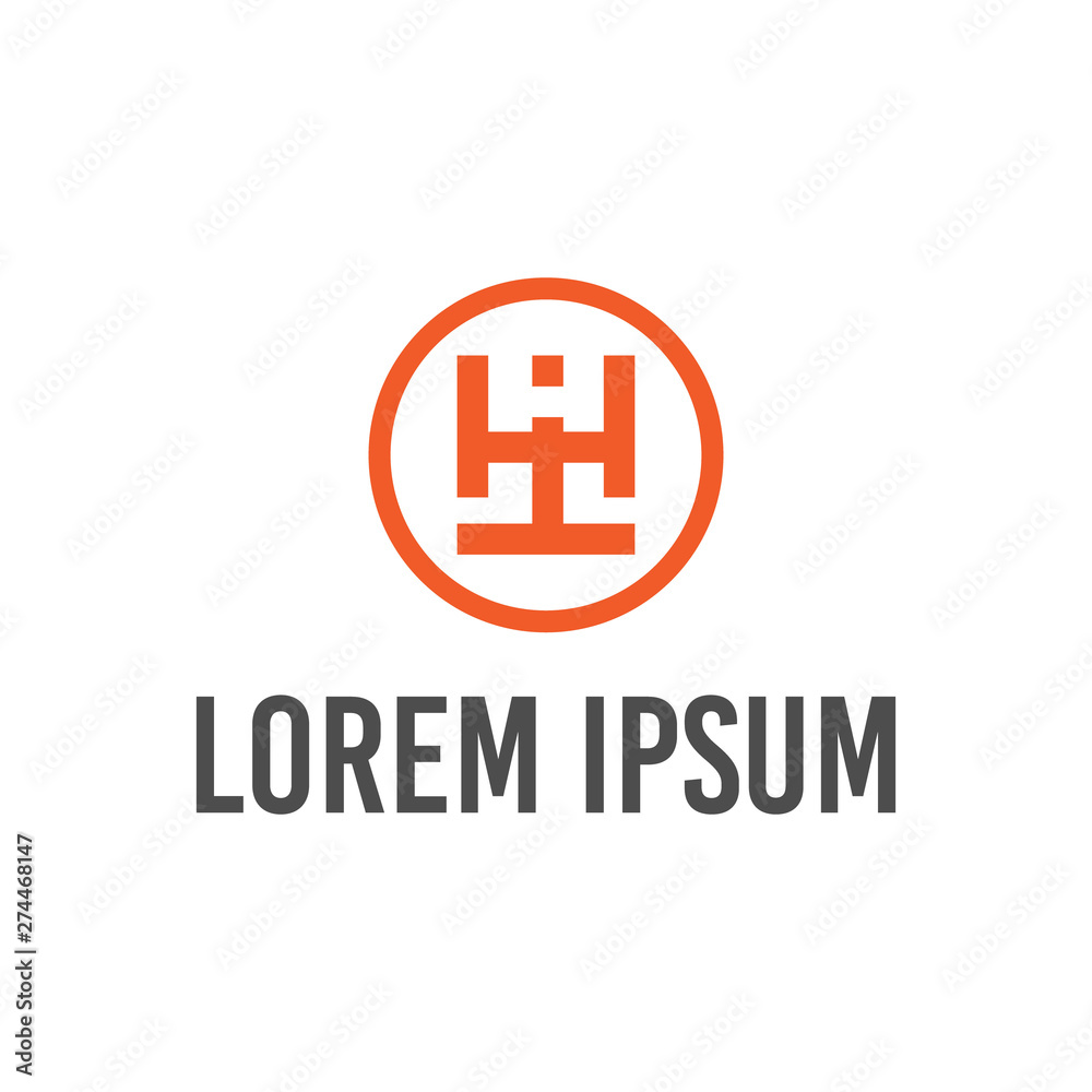 vector illustration letter h i t and circle icon logo design vector illustration letter h i t and circle icon logo design
