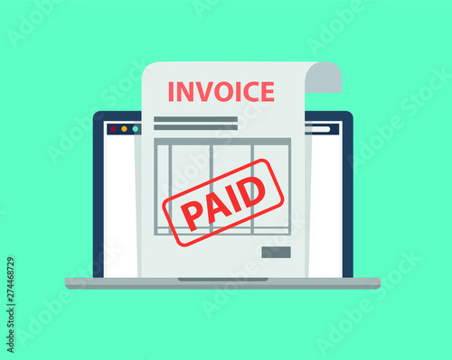 Invoice Paid Computer Laptop Website Store