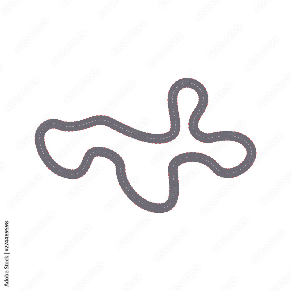 Fototapeta premium Race competition road or speed track top view flat vector illustration isolated.