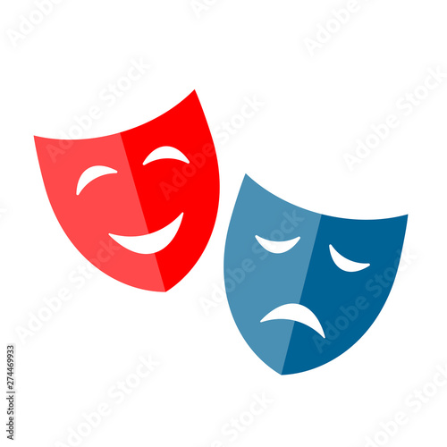 Red and blue vector mask icon