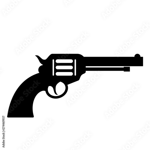 Obraz na plátně Gun revolver vector icon
