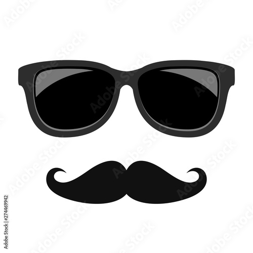 Hipster face moustaches and glasses