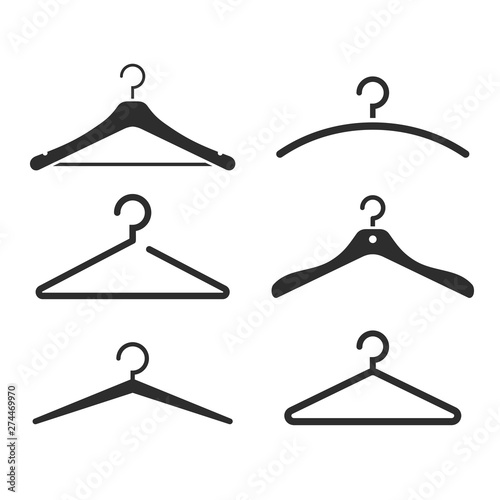 Wooden suit hanger vector icon set