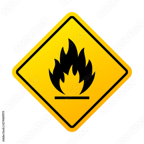Flammable materials warning sign