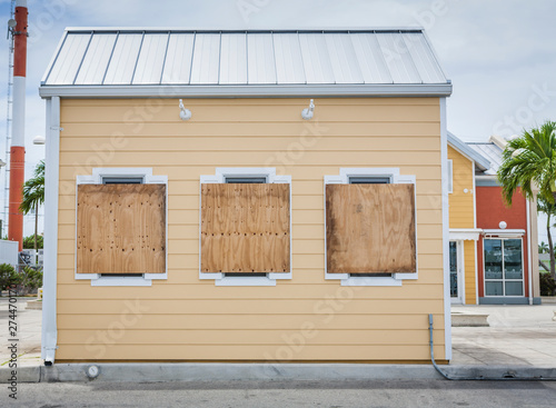 Boarded up office or shop 