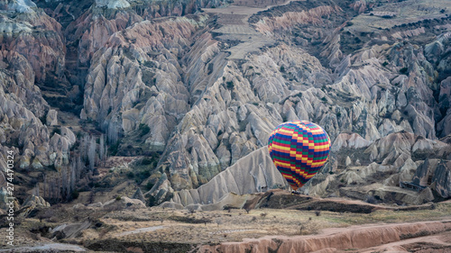 Hot Air Balloon Cappadocia Landscape ; Fantastic Holiday Travel In Turkey