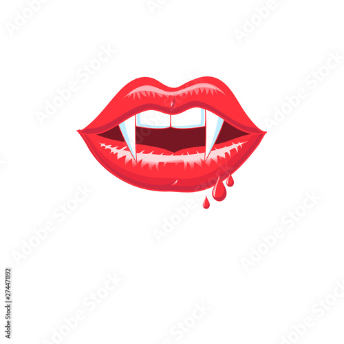 Wallpaper Mural Illustration vector lovely red shiny vampire lips Torontodigital.ca