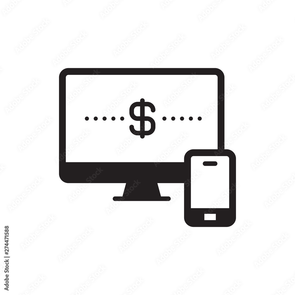 monitor and phone vector icon monitor and phone vector icon