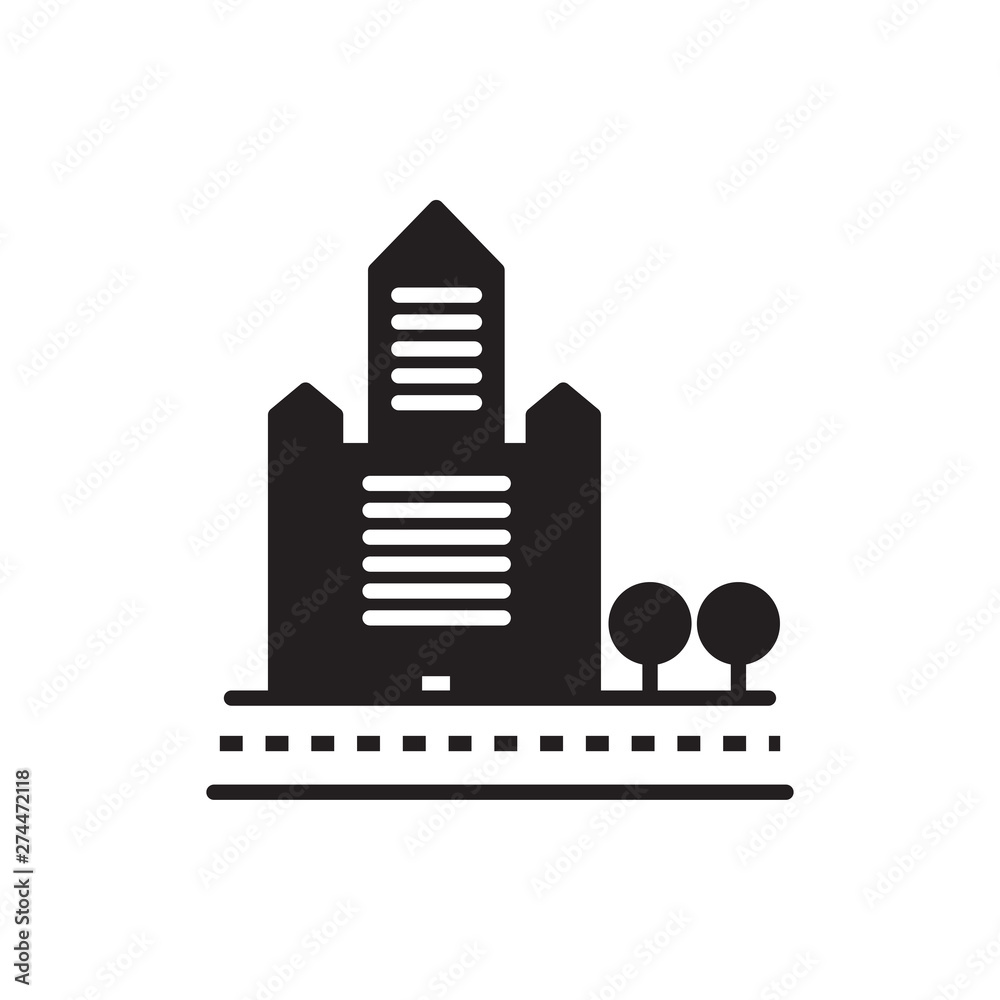Obraz premium office building vector icon