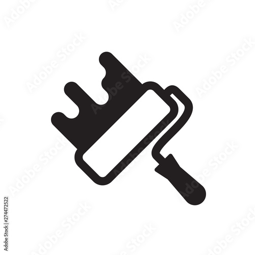 paint roller vector icon