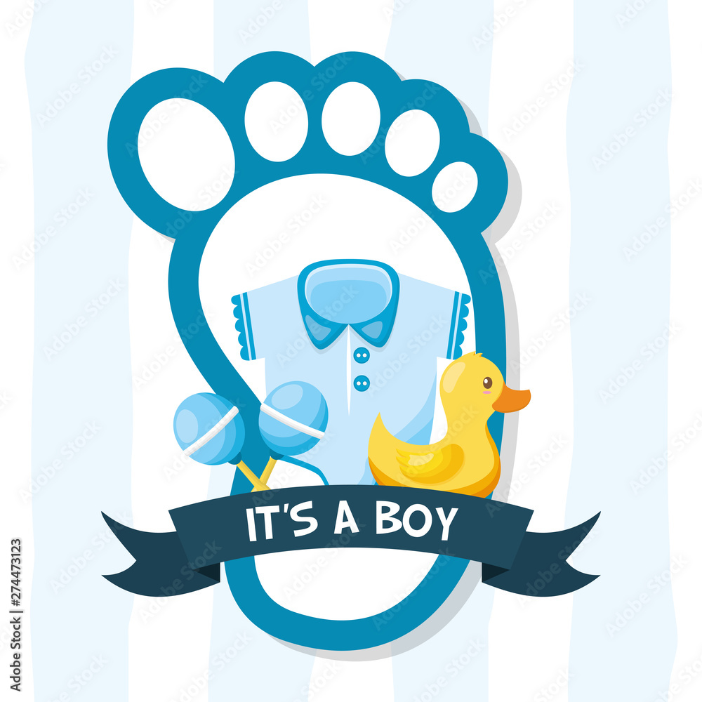 Obraz premium boy decoration baby shower card